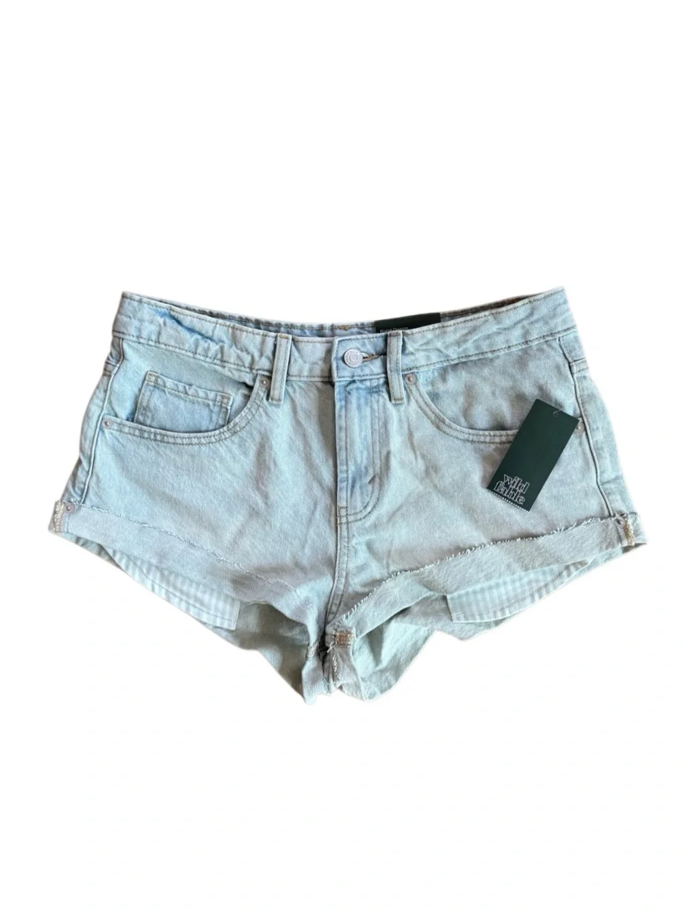 NWT Wild Fable Women's Mid Rise Cheeky Shorts in Light Wash Size 4